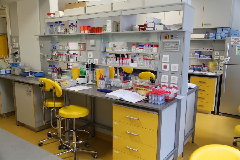 Laboratoře v novém křídle Ústavu organické chemie a biochemie AV ČR v Praze-Dejvicích